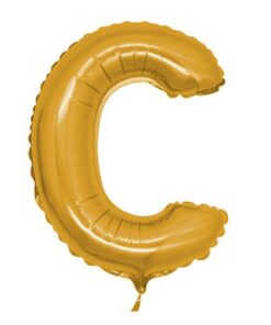 C Harfi - Gold - Folyo Harf Balon -100 cm