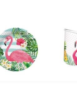 Flamingo Konsepti-Tabak ve Bardak 8'li
