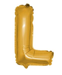 L Harfi - Gold - Folyo Harf Balon -100 cm