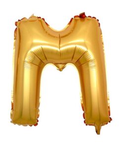 M Harfi - Gold - Folyo Harf Balon -100 cm