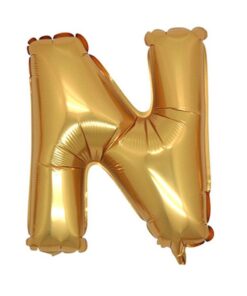 N Harfi - Gold - Folyo Harf Balon -100 cm