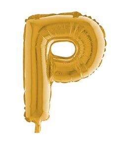 P Harfi - Gold - Folyo Harf Balon -100 cm