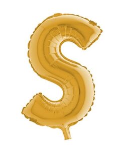 S Harfi - Gold - Folyo Harf Balon -100 cm