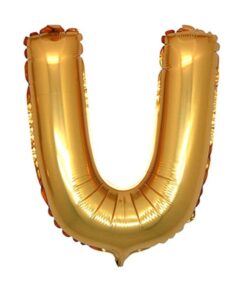U Harfi - Gold - Folyo Harf Balon -100 cm
