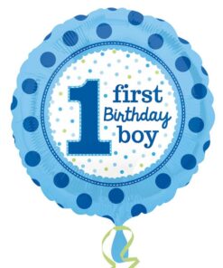 1 Yaş Yuvarlak Folyo Balon - Mavi