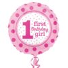 1 Yaş Yuvarlak Folyo Balon - Pembe