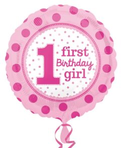 1 Yaş Yuvarlak Folyo Balon - Pembe