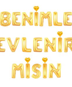 Seni Seviyorum-Folyo Balon-Gold