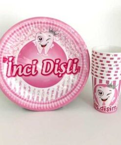 Diş Buğdayı Tabak-Bardak - Pembe