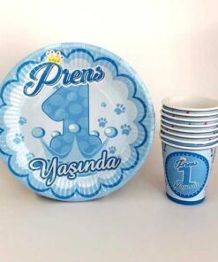 İyi ki Doğdun Prens Mavi - Tabak ve Bardak