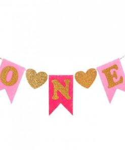 One Yazılı Mama Sandalyesi Süsü-Pembe