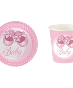 Patikli Tabak-Bardak - Pembe