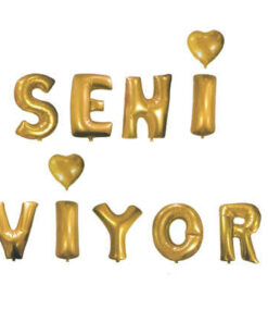 Seni Seviyorum-Folyo Balon-Gold