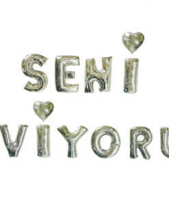 Seni Seviyorum-Folyo Balon-Gri