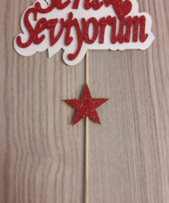 Pasta Süsü - Seni Seviyorum -Kırmızı