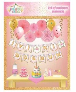 Unicorn Çiçekli -İyi ki Doğdun-Banner