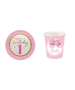 Küçük Yıldızlar Tabak Bardak - Pembe