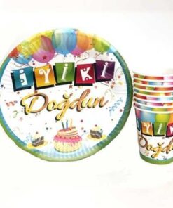 İyi ki Doğdun Tabak Bardak - Renkli