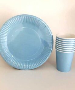 Karton Tabak Bardak - Mavi