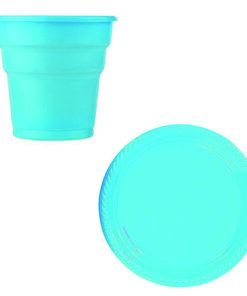 Plastik Tabak Bardak - Mavi