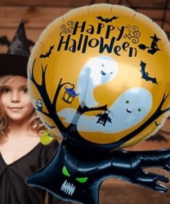 Halloween Ağaçlı Hayaletli Folyo Balon