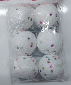 Adana Beyaz Yılbaşı Ağacı Süsleri 6'lı